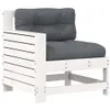 vidaXL Gartensofa mit Armlehne und Kissen Weiß Massivholz Produktbild-Vorschau 1