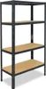 A four-tier metal shelving unit with particleboard shelves, shown against a white background. Anteprima dell’immagine prodotto