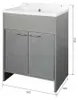 Mobile Lavatoio salvaspazio 58x38 cm in PVC bianco 2 ante Anteprima dell’immagine prodotto 4
