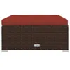 vidaXL Gartenhocker mit Kissen Braun 70x70x30 cm Poly Produktbild-Vorschau 3
