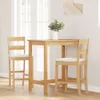 vidaXL Barhocker mit Kissen 2 Stk. Natur Massivholz Produktbild-Vorschau 2