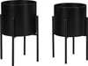 2er-Set - Übertöpfe mit Gestell - Metall - 25 x 39 & 23 x Produktbild-Vorschau 1