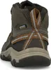 The back view of a brown and black hiking boot. Produktbild-Vorschau