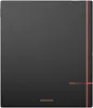 The back of a black e-reader device with an orange accent strip and some text. Produktbild-Vorschau