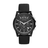 A black Armani Exchange watch is shown against a white background. Podgląd zdjęcia produktu
