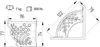 Technical drawings and specifications for a corner hay feeder. Produktbild-Vorschau