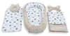 BABYNEST SET 5 tlg. BEIGE Samt Velour/ Igel Braun Baumwolle Nestchen Produktbild-Vorschau