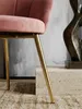 Esszimmerstuhl TULIP_ Skandinavisches Design_ Samtbezug_ goldene Metallbeine_ Kunststoffkappen - KADIMA DESIGN_Farbe_ Rosa_ Größe_ 53x48x80 cm_#sku_BARWL6.284# Produktbild-Vorschau