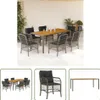 The Living Store 7-tlg. Garten-Essgruppe mit Kissen Grau Produktbild-Vorschau 1
