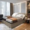 A bedroom scene featuring an adjustable bed with bedding. Voir les images du produit