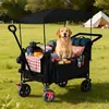 Relaxdays Bollerwagen, faltbar, 150 kg, Dach, Teleskop- & Produktbild-Vorschau 2