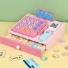 Hölzernes Kassenspielzeug für Kinder mit Spielgeld Scanner Produktbild-Vorschau 4