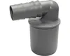A gray plastic elbow fitting for a pipe. Podgląd zdjęcia produktu