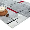 Tapis design à motifs graphiques - Gris, rouge & blanc Voir les images du produit 2