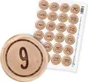 itenga 24x Zahlensticker Z51 Holzscheiben 1-24, 2,0cm Produktbild-Vorschau 1