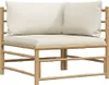 vidaXL Garten-Ecksofa mit Kissen Cremeweiß Bambus Produktbild-Vorschau 7