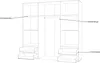 Kleiderschrank Drehtürenschrank weiß - Betonoptik 206 cm 4 Produktbild-Vorschau 4