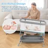COSTWAY 3 in 1 Beistellbett mit Matratze, Babybett 6 Fach Produktbild-Vorschau 7