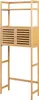 A wooden shelf unit with two cabinet doors, designed to fit over a toilet. Produktbild-Vorschau
