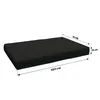 A black cushion with dimensions indicated by measurement lines and text. Produktbild-Vorschau