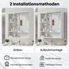 Mobiletto da bagno con specchio, anta e 3 ripiani a giorno, Anteprima dell’immagine prodotto 4