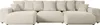 A beige sectional sofa with multiple cushions is shown from the front against a white background. Produktbild-Vorschau