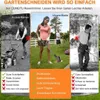 A collage of images comparing a branded electric lawn trimmer with other brands, highlighting features and benefits. Produktbild-Vorschau