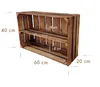 Holzkiste mit langem Zwischenbrett 60x40x20 cm geflammt – Produktbild-Vorschau 5