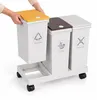 Relaxdays Mülleimer, 3 Fächer, 3x 12 l, Gestell mit Rollen, Produktbild-Vorschau 7