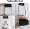 Collage showing the packing method of a folding stool. Produktbild-Vorschau