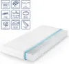 A mattress with various feature icons displayed above it. Produktbild-Vorschau
