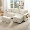 OKWISH Canapé Droit Convertible - 3-4 Places Avec Rangement Voir les images du produit 3