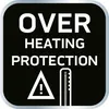 A black square with white text and icons indicating 'OVER HEATING PROTECTION'. Náhľad obrázku produktu