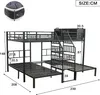 A diagram of a bunk bed with dimensions indicated. Voir les images du produit