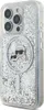 A side view of a transparent iPhone case with silver glitter and a Karl Lagerfeld design. Anteprima dell’immagine prodotto
