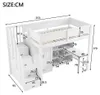 Hochbett mit Schreibtisch, Schrank, Regal, Stauraumtreppe, Produktbild-Vorschau 2