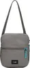 A gray crossbody bag with a blue zipper pull and a black brand logo. Produktbild-Vorschau