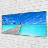 Glasbilder 125x50 Wandbild Druck auf Glas Brücke Meer Produktbild-Vorschau 2