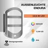 A marketing image for an outdoor LED wall light, showcasing its design and features. Podgląd zdjęcia produktu