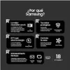 Marketing graphic highlighting Samsung TV features. Produktbild-Vorschau