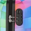 A close-up view of a suitcase zipper and combination lock. Produktbild-Vorschau