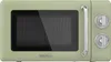 A retro-style green microwave oven is shown against a white background. Produktbild-Vorschau