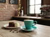 2er Set - Latte Tasse und Untertasse Milano, 220 ml, türkis Produktbild-Vorschau 2