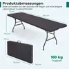 COSTWAY Campingtisch klappbar 244x75cm, Gartentisch Produktbild-Vorschau 3