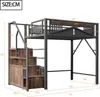 Merax Hochbett 140x200 cm mit Treppenstauraum und Schrank, Produktbild-Vorschau 7