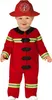 A baby wearing a firefighter costume. Anteprima dell’immagine prodotto