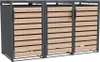 Kovový odpadkový kôš Westmann Lacina 3x240 L antracit/drevo Náhľad obrázku produktu 1
