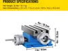 A product shot of a milling machine cross slide table with dimensions indicated. Produktbild-Vorschau