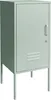 A single mint green metal locker-style cabinet with a handle and lock, standing on four thin legs. Anteprima dell’immagine prodotto