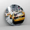 Wanduhr - Rund - Glasuhr - Taxi Straße New York - 40x40cm - Produktbild-Vorschau 4